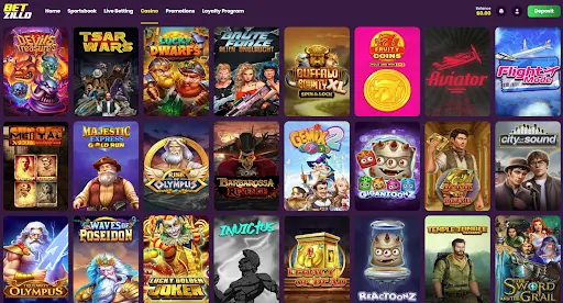 Betzillo Casino gaming options